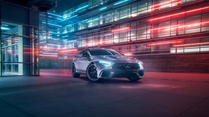 Mercedes-AMG GT4, Long exposure, 4K wallpaper