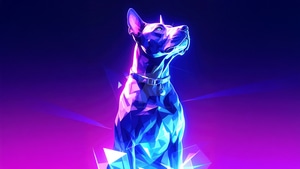 Dog, Artist, Art, Digital Art, Neon, Artwork, Deviantart, 4K wallpaper