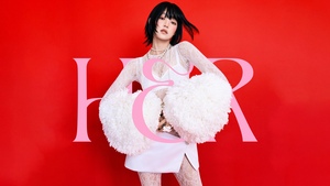 , Thai singer, Red background, K-Pop singers, Red aesthetic, Minnie, 4K wallpaper
