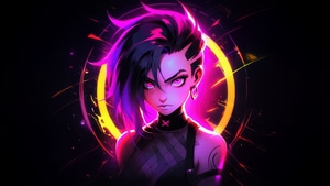 Artist, Artwork, Art, Digital Art, Ai, Neon, Cyberpunk, Deviantart, Anime, 4K wallpaper