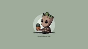 Baby Groot, Superheroes, Artwork, Digital Art, Ai, Minimalism, , 12k, 4K wallpaper
