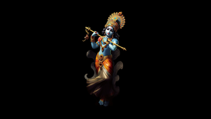 Lord Krishna, Hinduism, AI art, Black background, Hindu God, AMOLED, 4K wallpaper