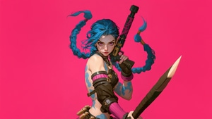 Jinx League Of Legends, League Of Legends, Games, 2024 Games, Ai, Artwork, Art, Digital Art, Video Games, 4K wallpaper