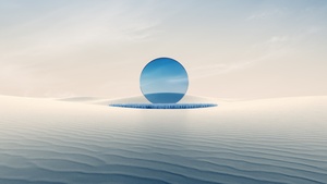 Desert, Isolated, Dreamlike, Surreal, Sunglasses, Landscape, Digital Art, 4K wallpaper