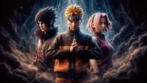 Naruto, Naruto Uzumaki, Sasuke Uchiha, Sakura Haruno, Kakashi Hatake, Anime, Artwork, Art, Ai, Artist, Digital Art, 4K wallpaper