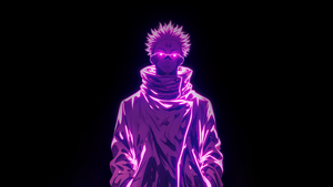 Sukuna, Purple aesthetic, AMOLED, Black background, Jujutsu Kaisen, 4K wallpaper