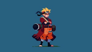 Naruto, Anime, Minimalism, Minimalist, Artist, Artwork, Digital Art, 8 Bit, , 4K wallpaper