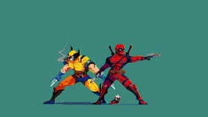Deadpool And Wolverine, Deadpool 3, Deadpool, Wolverine, Superheroes, Artwork, Digital Art, 8 Bit, 4K wallpaper