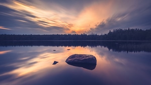Morning, Evening, Sunrise, Sunset, Reflection, Trees, Nature, Sky, 4K wallpaper