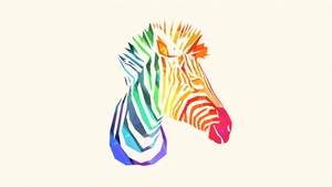 Zebra, Colorful, Minimalism, Minimalist, White, Artist, Artwork, Digital Art, 4K wallpaper