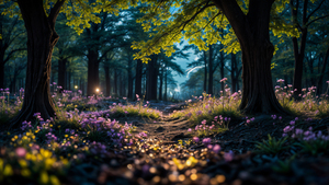 Spring, Magical forest, AI art, Surreal, 4K wallpaper