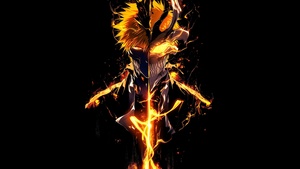 Ichigo Kurosaki, Hollow Mask, Soul Reaper, AMOLED, Black background, Bleach, 4K wallpaper