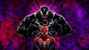 Spiderman, Venom, Superheroes, Digital Art, Artwork, Artstation, 4K wallpaper