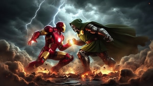 Iron Man, Doctor Doom, Superheroes, Artwork, Art, Digital Art, Ai, Deviantart, 4K wallpaper