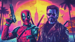 Deadpool And Wolverine, Deadpool 3, Wolverine, Deadpool, Superheroes, Artwork, Digital Art, Ai, Deviantart, Synthwave, 4K wallpaper