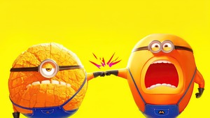 Despicable Me 4, Minions, Yellow background, 4K wallpaper