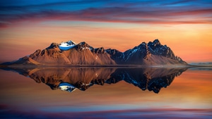 Mountains, Reflection, Clouds, Nature, 4K wallpaper