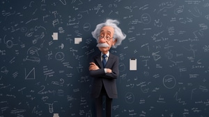 Albert Einstein, People, Cartoons, Artist, Artwork, Digital Art, 4K wallpaper
