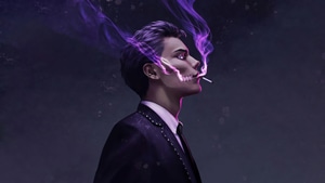 Anime Boy, Anime, Zombie Boy, Smoking, Artist, Artwork, Digital Art, 4K wallpaper
