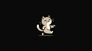 Cat, Dark, Black, Minimalism, Minimalist, Artist, Artwork, Digital Art, 4K wallpaper