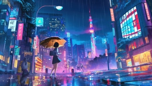 Anime Girl, Anime, Umbrella, Rain, Artist, Artwork, Digital Art, 4K wallpaper