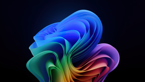 Windows 11, Bloom, Dark background, Colorful abstract, Multicolor, ​​Microsoft Copilot, 4K wallpaper