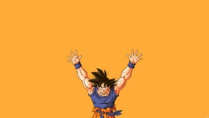 Goku, Dragon Ball Z, Dragon Ball, Anime, Yellow, Minimalism, Minimalist, Artist, Artwork, Digital Art, 4K wallpaper