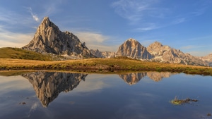 Reflection, Rocks, Clouds, World, Nature, 4K wallpaper