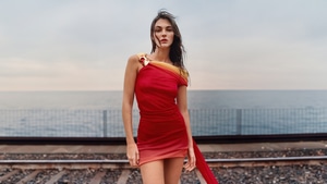 Vittoria Ceretti, Girls, Red Dress, Model, Celebrities, 4K wallpaper