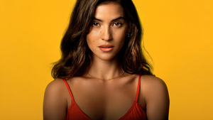 Yellow background, 4K wallpaper