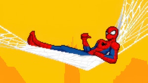 Spiderman, Superheroes, Yellow, Minimalism, Minimalist, 8 Bit, Artist, Artwork, Digital Art, Deviantart, 4K wallpaper