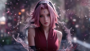 Sakura Haruno, Naruto, Anime, Anime Girl, Artist, Artwork, Digital Art, 4K wallpaper