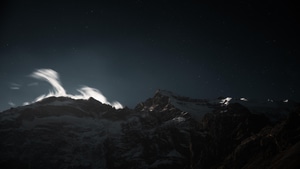 Mountains, Moonlight, Dark, Night, Nature, 4K wallpaper