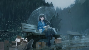 Anime Girl, Anime, Umbrella, Rain, Artist, Artwork, Digital Art, 4K wallpaper