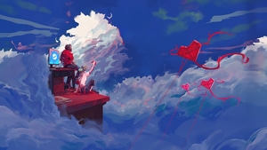 Artist, Art, Digital Art, Artwork, Heart, Clouds, 4K wallpaper