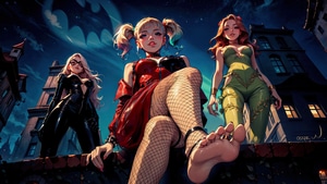 Harley Quinn, Catwoman, Poison Ivy, Superheroes, Artwork, Art, Digital Art, Ai, Artstation, 4K wallpaper