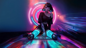Artist, Artwork, Ai, Digital Art, Cyberpunk, Neon, Artstation, 4K wallpaper