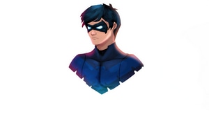 Nightwing, Superheroes, Artwork, Art, Minimalism, Artist, White, Artstation, 4K wallpaper
