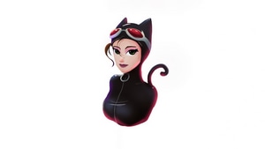 Catwoman, Superheroes, Artwork, Art, Minimalism, Artist, White, Artstation, 4K wallpaper