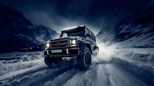 Mercedes-Benz AMG G 63, Cold night, G Wagon, AI art, 4K wallpaper