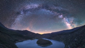 Milky Way, Mountains, Nature, 4K wallpaper