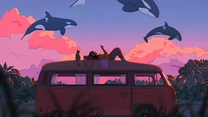 Relaxing, Fantasy, Dolphin, Van, Artist, Artwork, Digital Art, 4K wallpaper