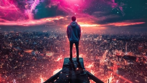 Hoodie, Alone, Artist, Artwork, Digital Art, 4K wallpaper
