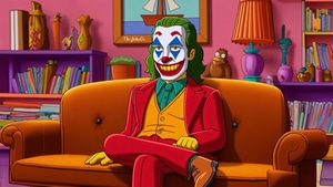 Joker, Supervillain, Superheroes, Ai, Artwork, Digital Art, The Simpsons, 4K wallpaper