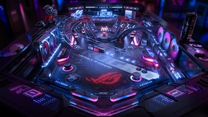 ASUS ROG, Futuristic, Neon, Cyberpunk, 4K wallpaper