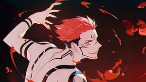 Sukuna, Orange aesthetic, Jujutsu Kaisen, 4K wallpaper