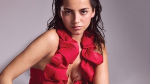 Isabela Merced, Red dress, American actress, 4K wallpaper