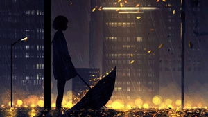 Anime Girl, Anime, Rain, Artist, Artwork, Digital Art, Pixiv, 4K wallpaper