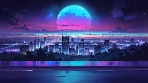 Synthwave, Vaporwave, Artist, Artwork, Digital Art, Pixiv, 4K wallpaper