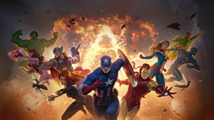 Avengers, Iron Man, Thor, Captain Marvel, Black Panther, Hulk, Scarlet Witch, Black Widow, Superheroes, Artwork, Art, 4K wallpaper